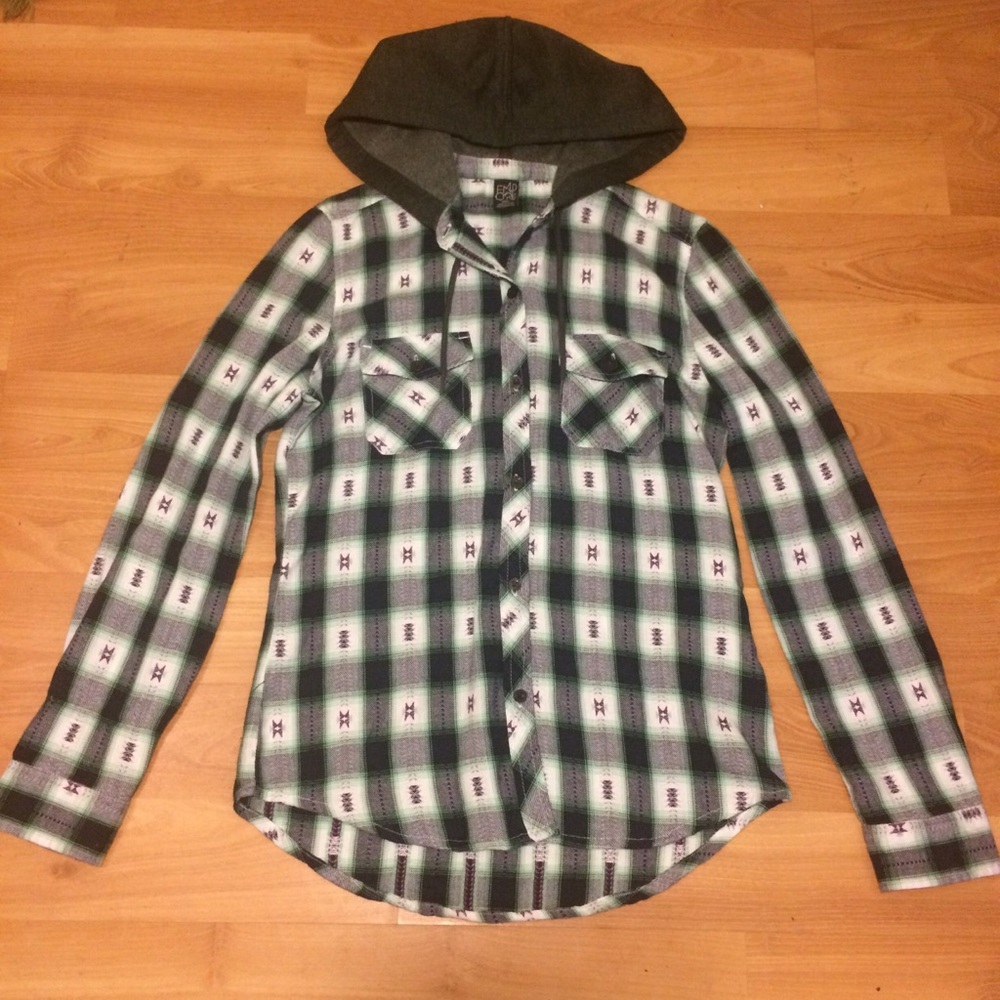Empire Hooded Button Up